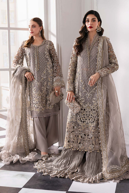 3 Piece Embroidered Organza Suit | BD-3006