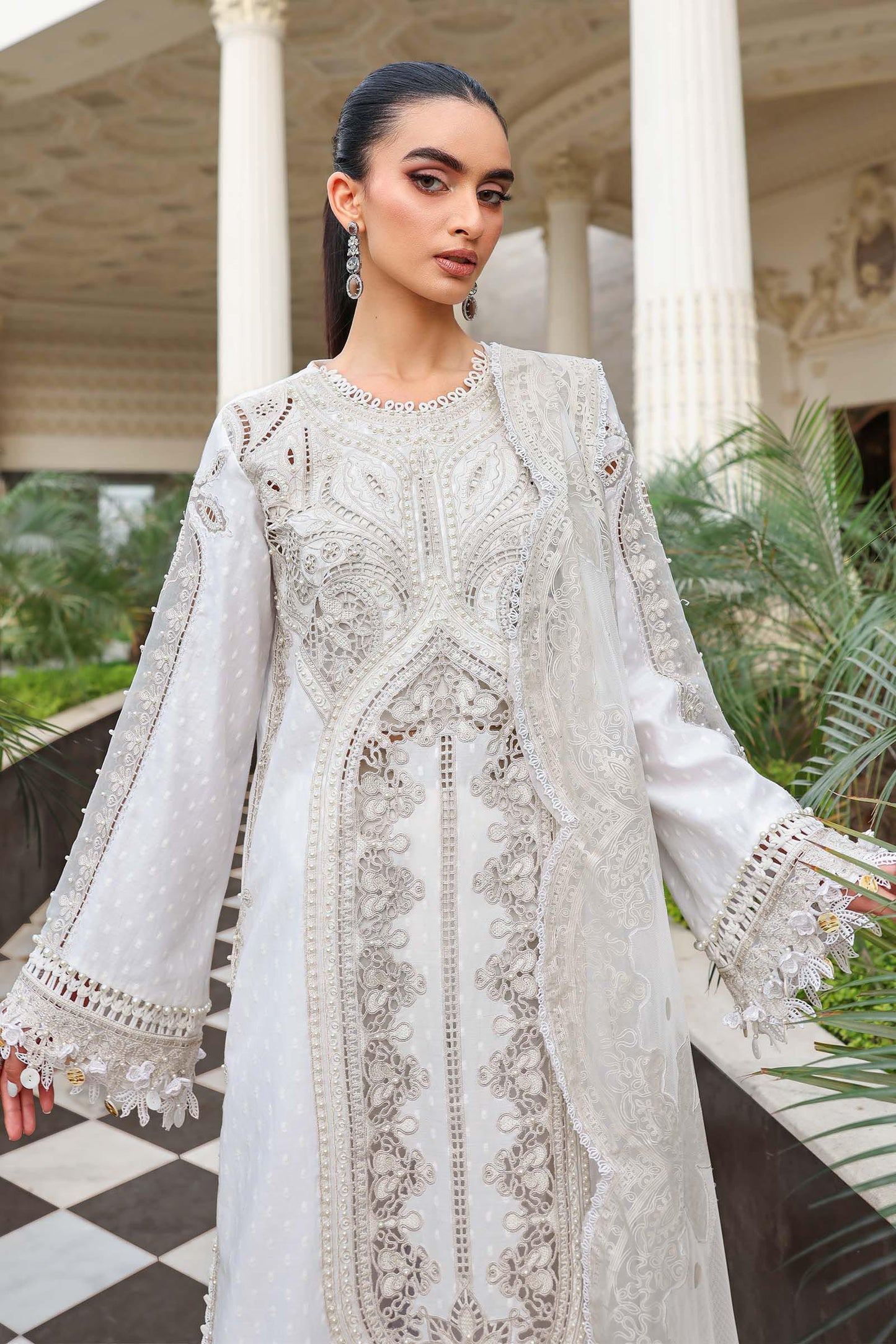 3 Piece Embroidered Jacquard Lawn Suit