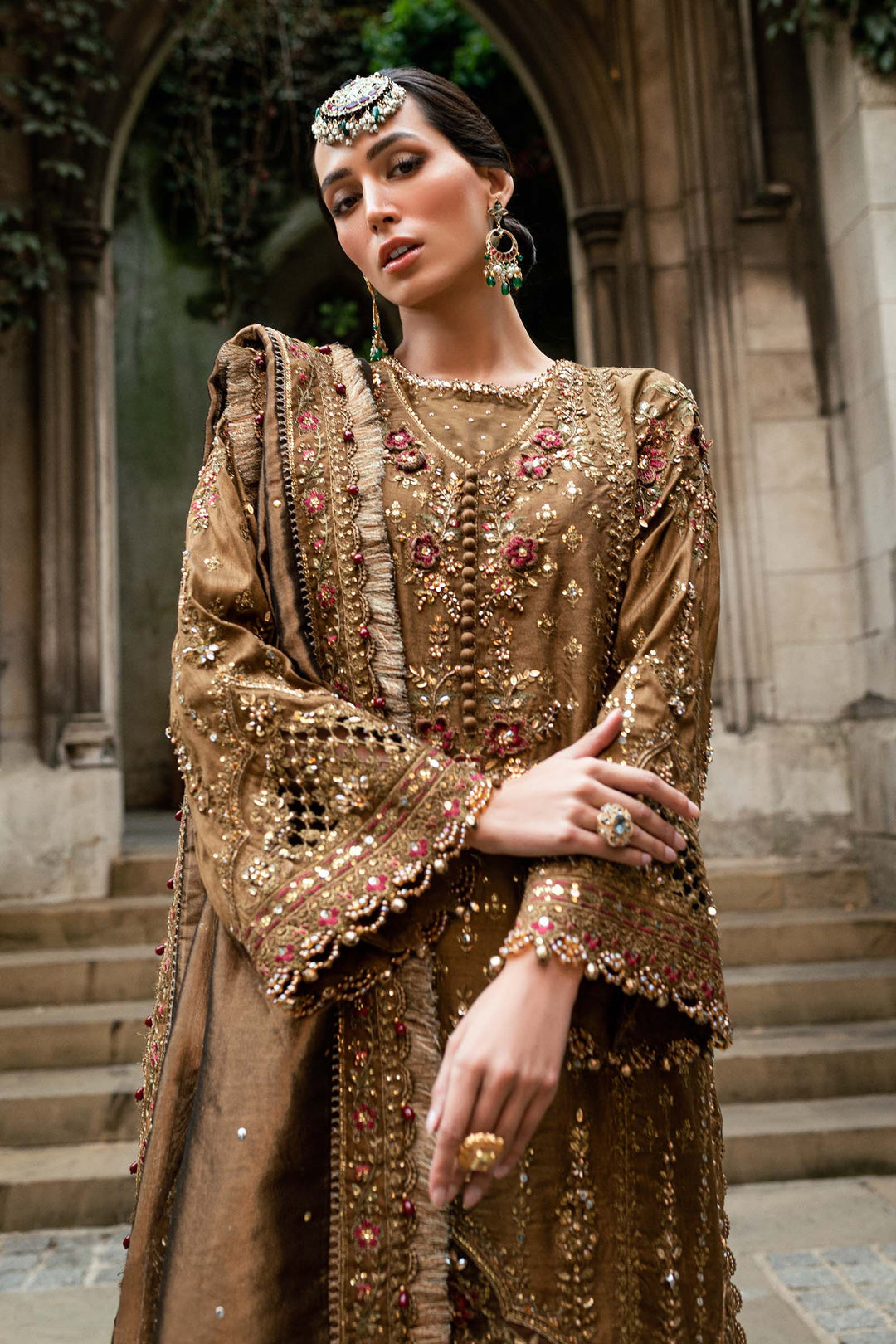 Embroidered Raw Silk Suit