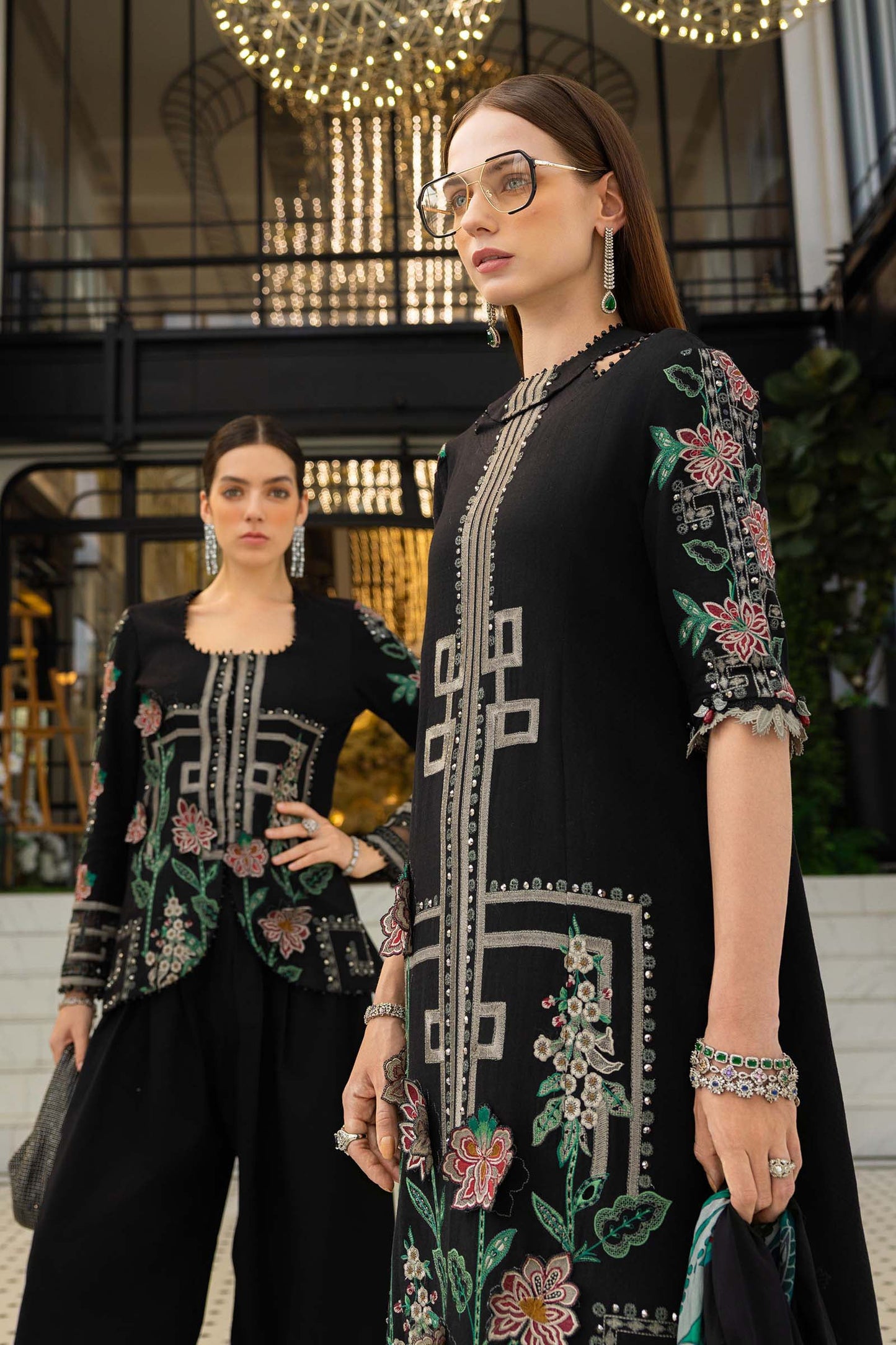 3 Piece Embroidered Jacquard Lawn Suit