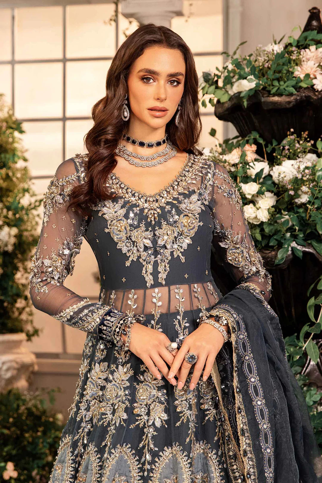 Embroidered Organza Suit | BD-2901