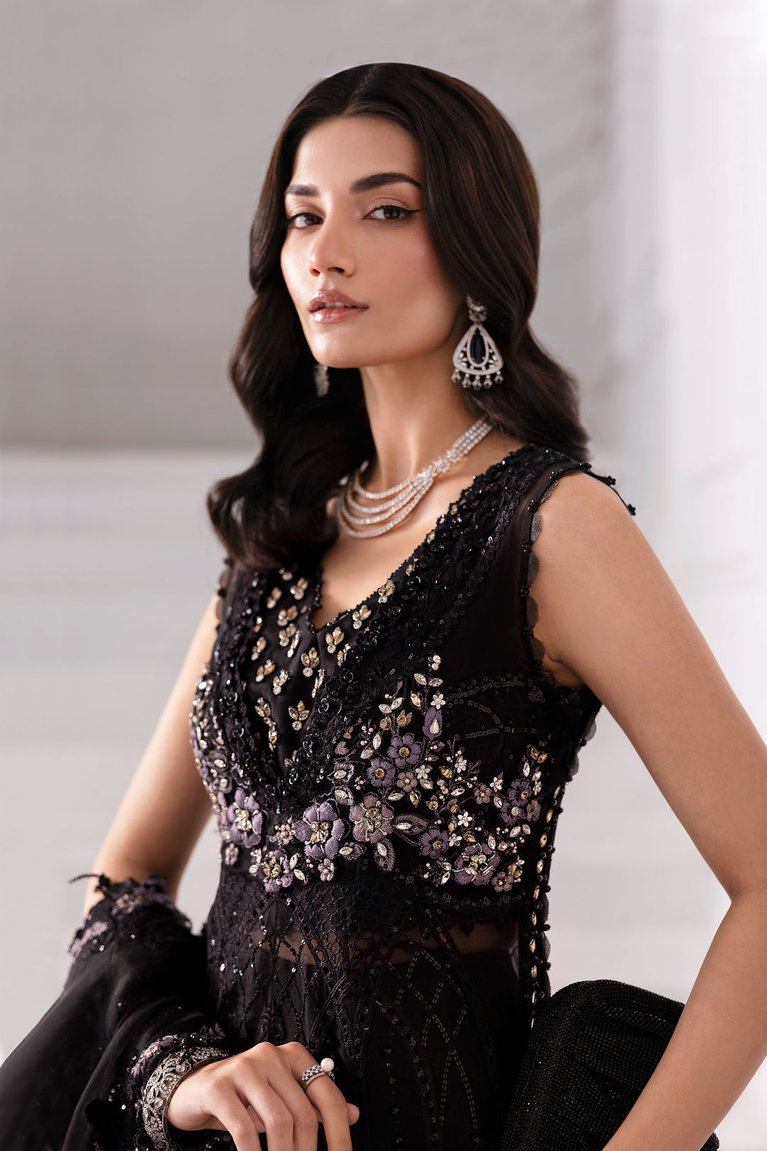 3 Piece Embroidered Organza Suit | BD-3004