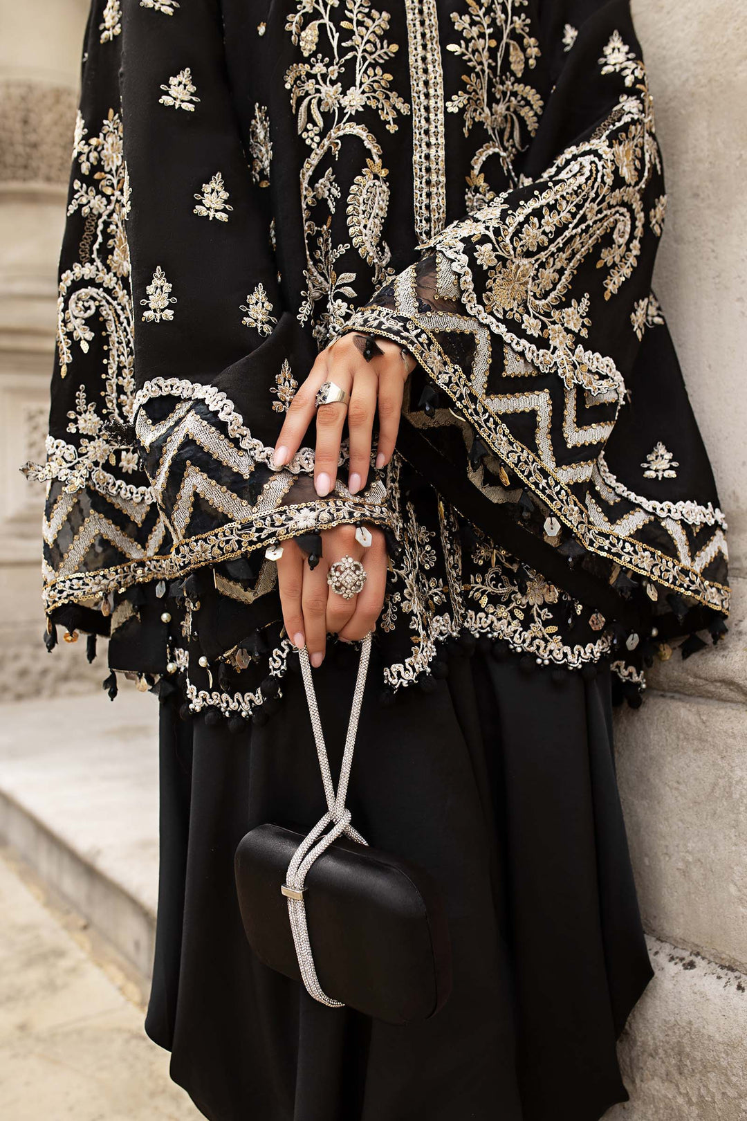 Embroidered Raw Silk Suit