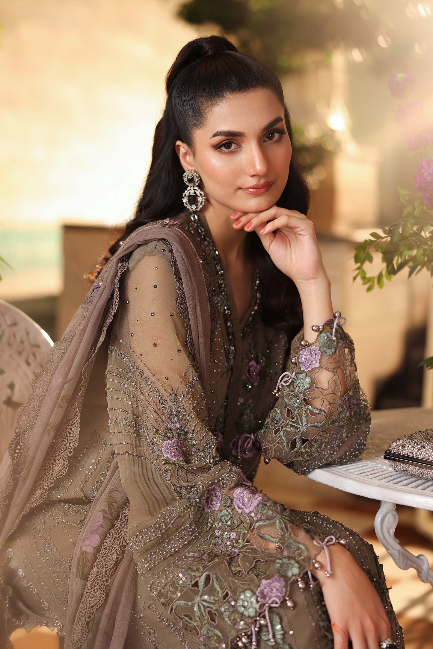 3 Piece Embroidered Chiffon Suit  MPC-26-102