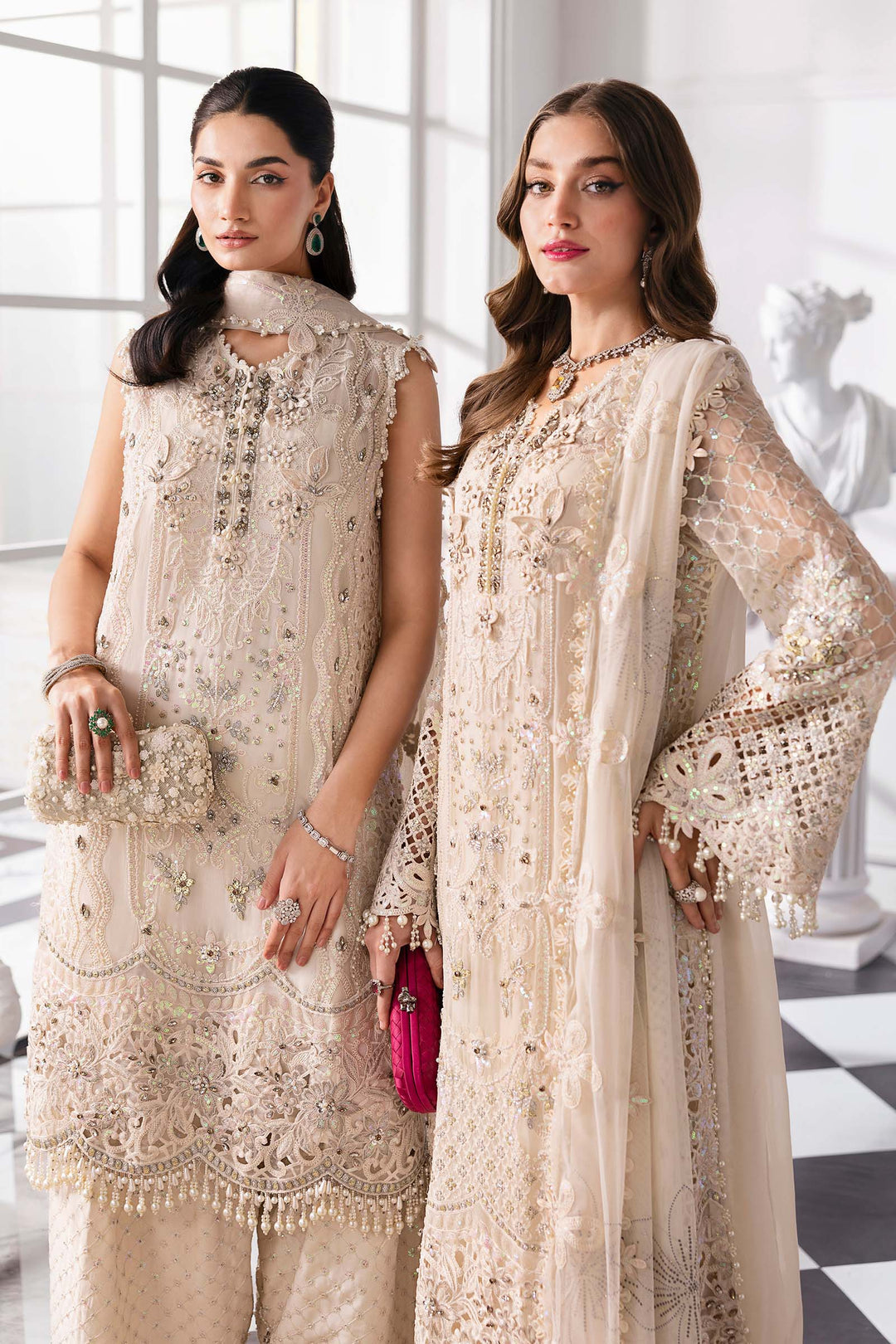 3 Piece Embroidered Chiffon Suit | BD-3007