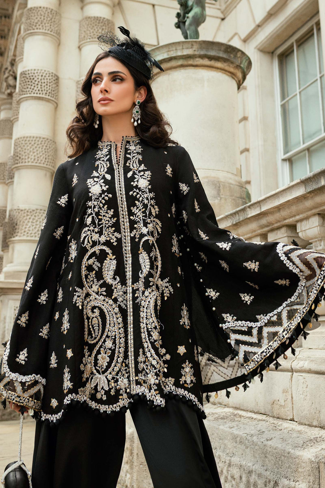 Embroidered Raw Silk Suit