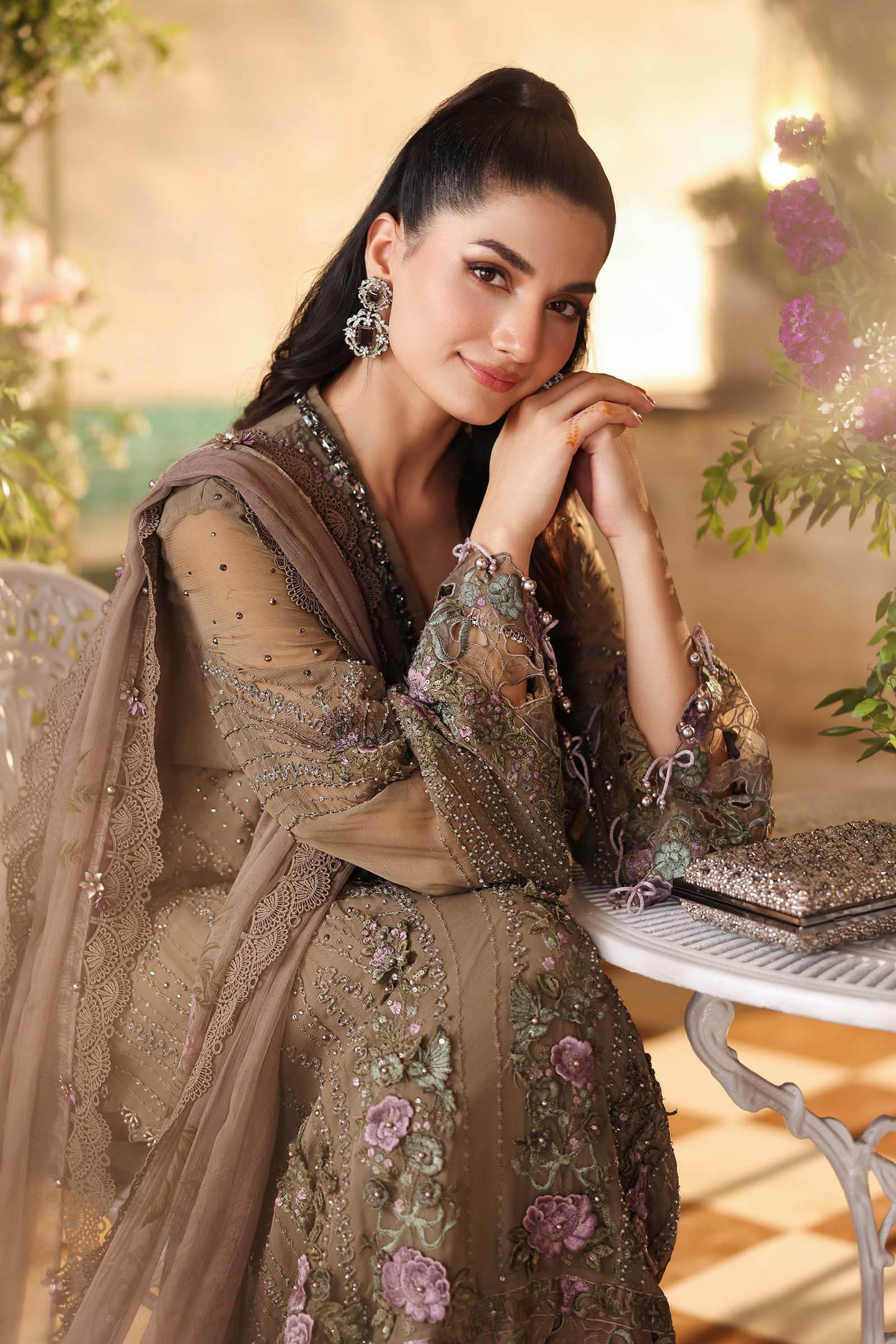 3 Piece Embroidered Chiffon Suit  MPC-26-102