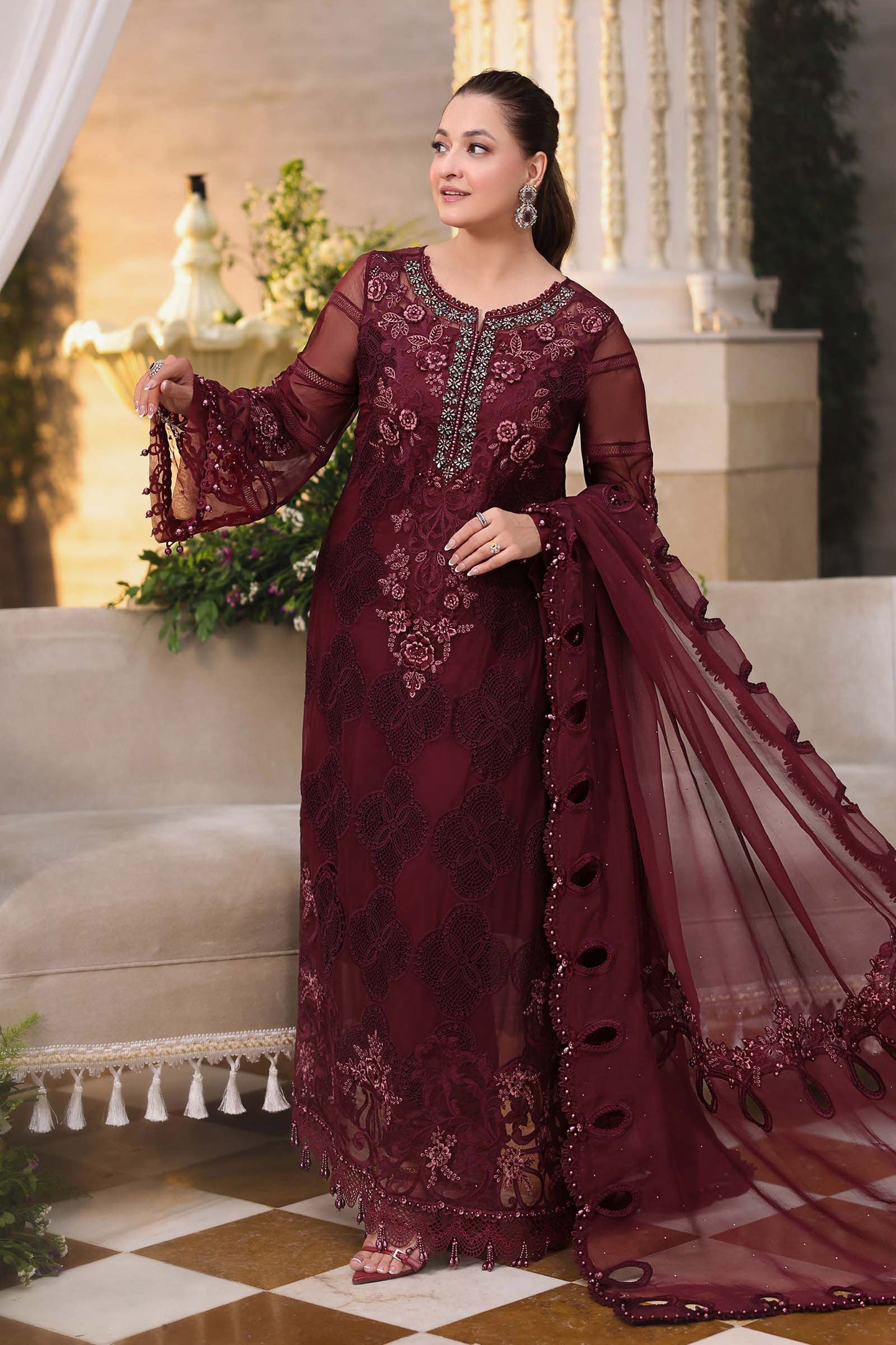 3 Piece Embroidered Chiffon Suit  MPC-26-108