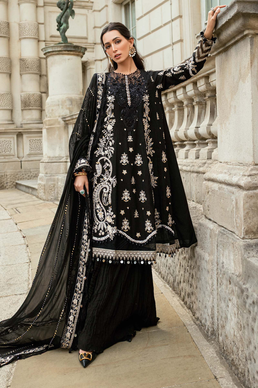 Embroidered Raw Silk Suit