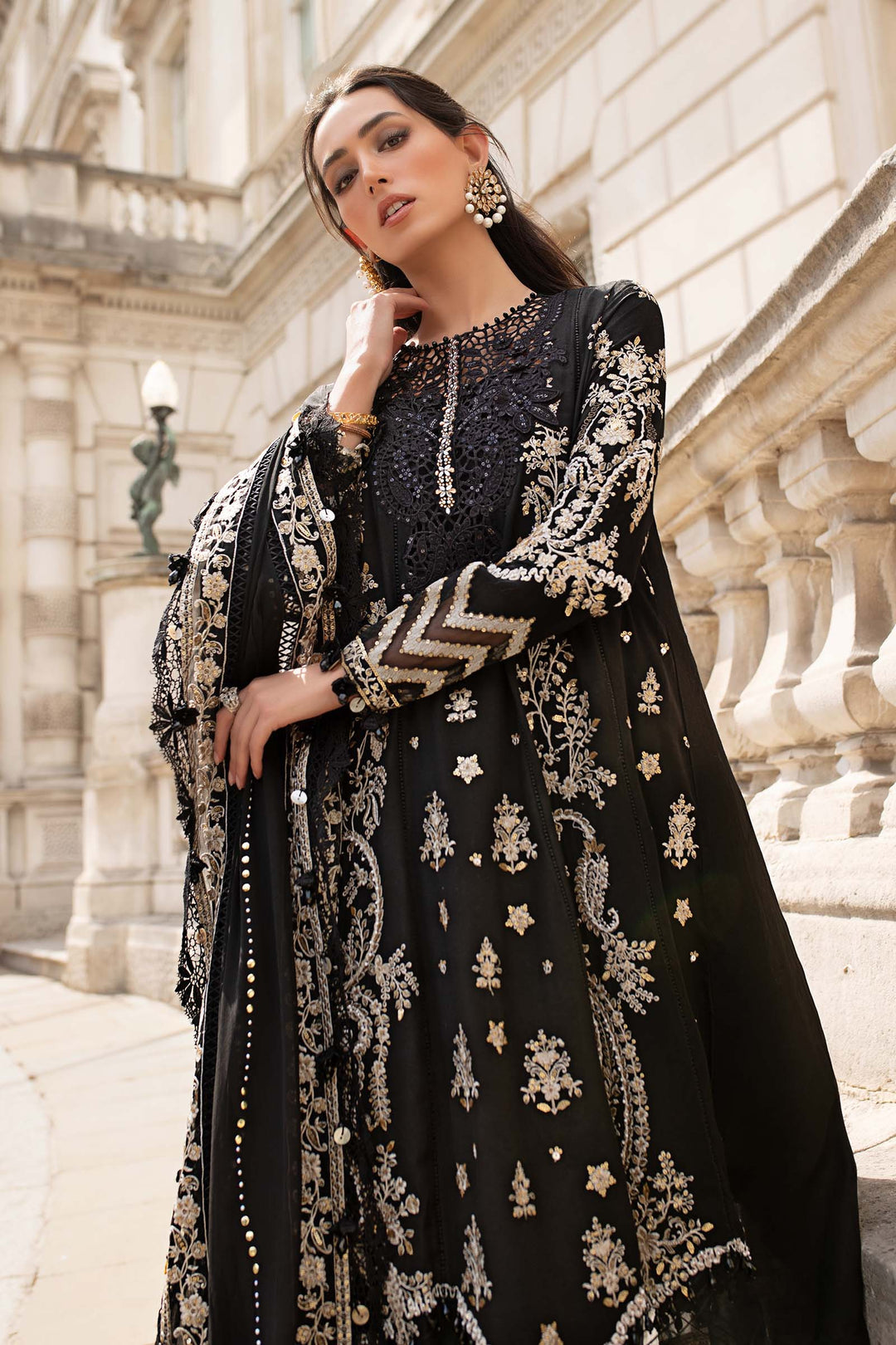 Embroidered Raw Silk Suit