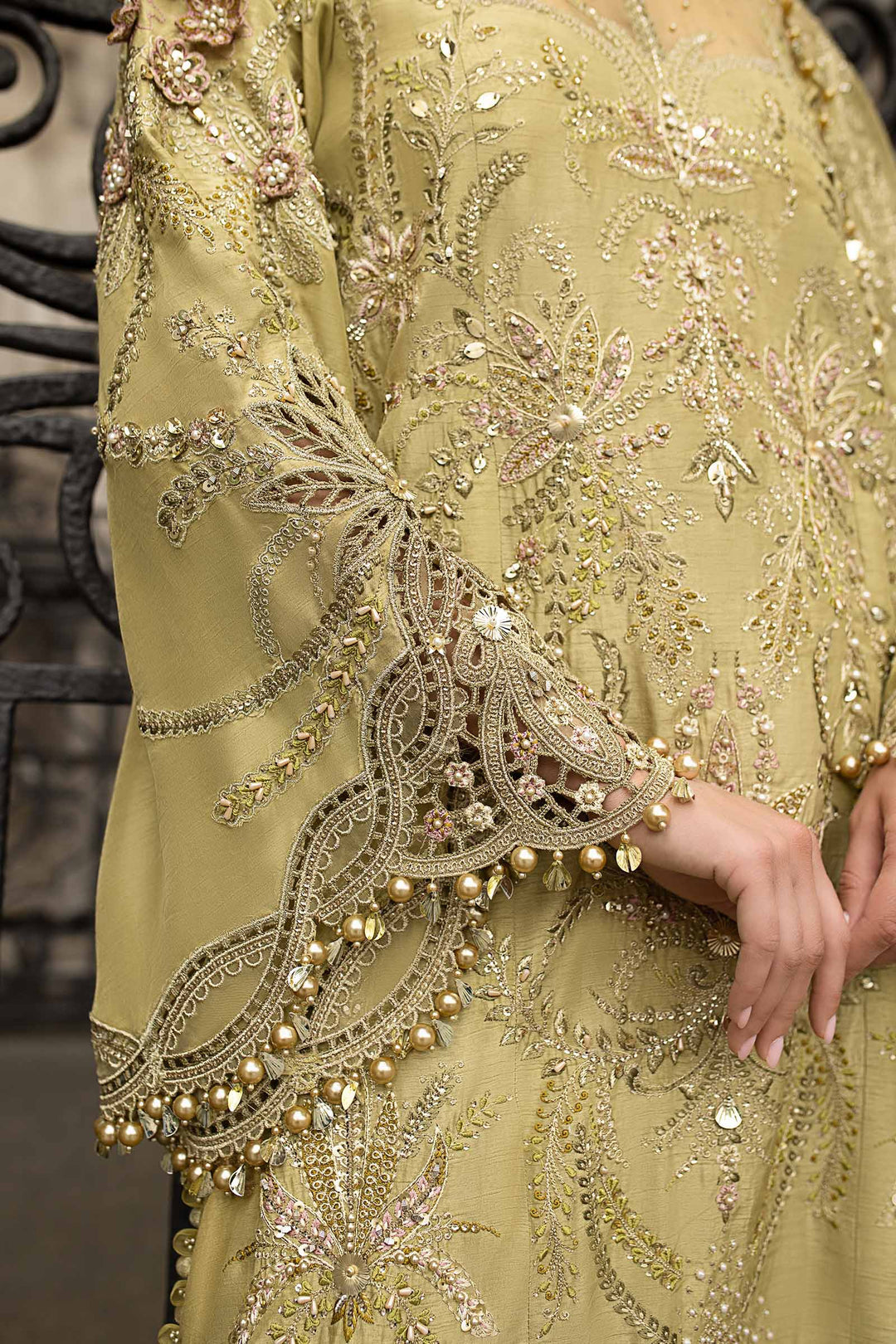 Embroidered Raw Silk Suit