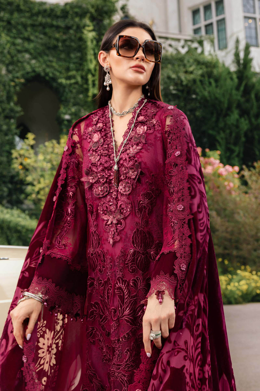 3 Pc Embroidered Chantilly Suit