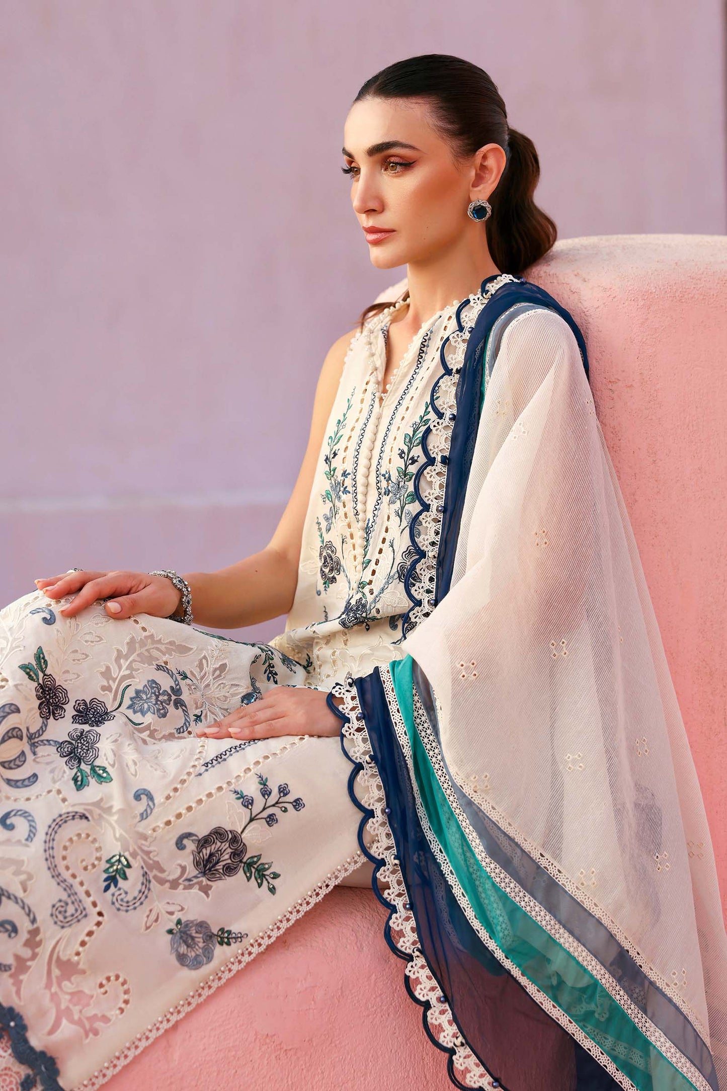 Embroidered Jacquard Lawn Suit