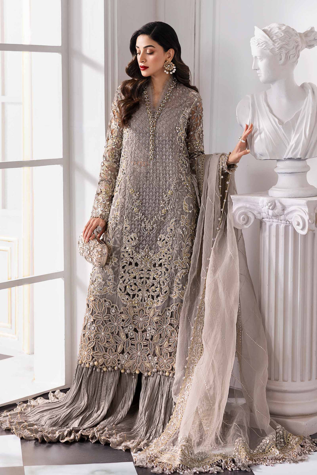 3 Piece Embroidered Organza Suit | BD-3006