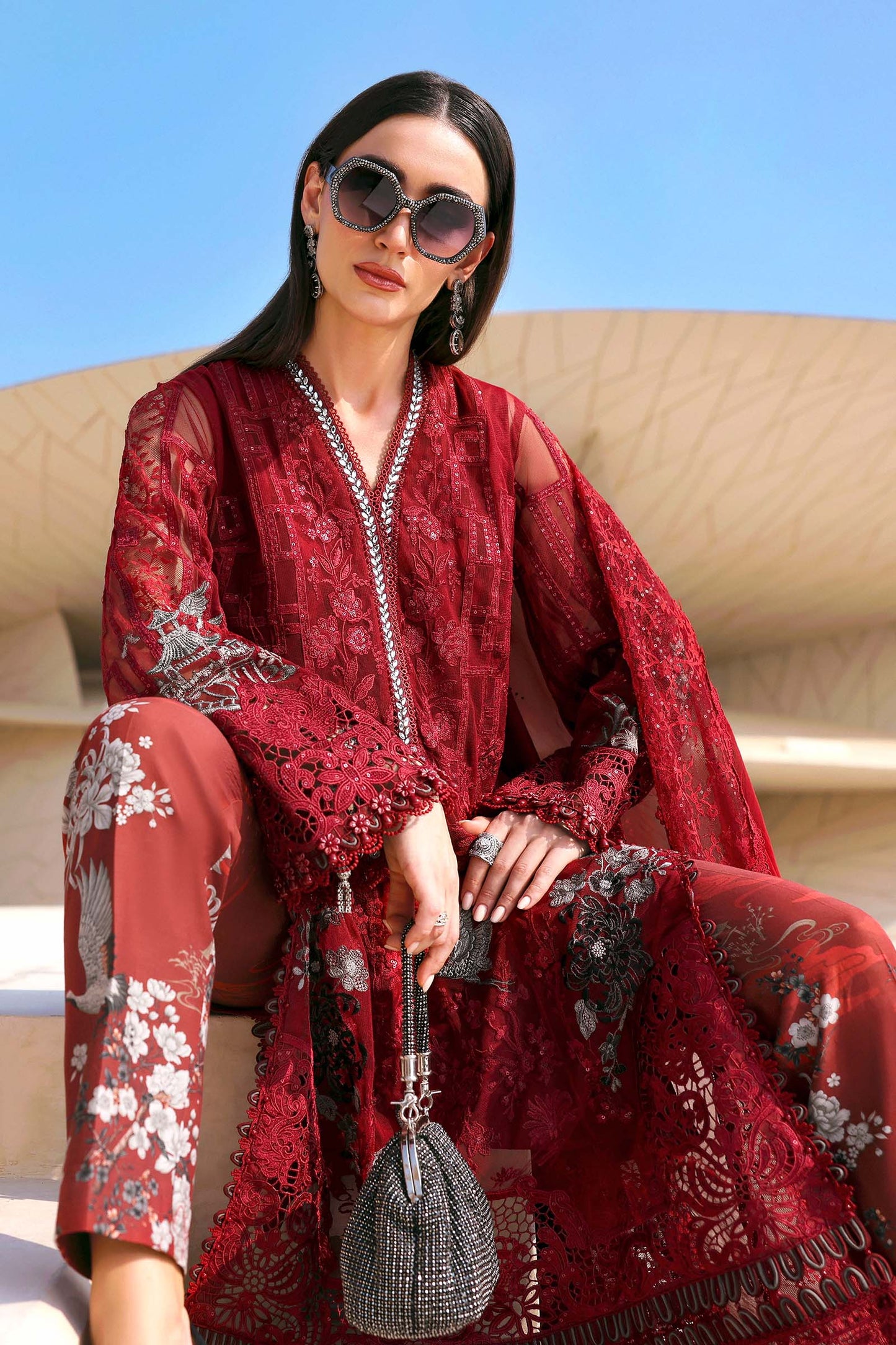 Embroidered Net Suit