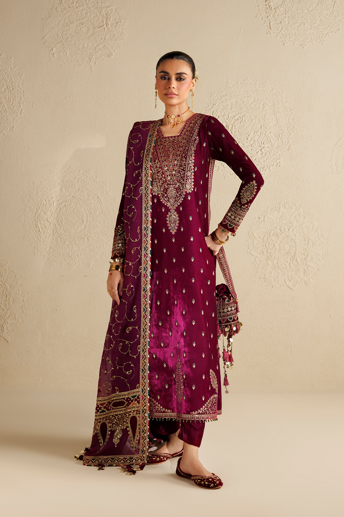 EMBROIDERED VELVET FORMAL CVF26-D12