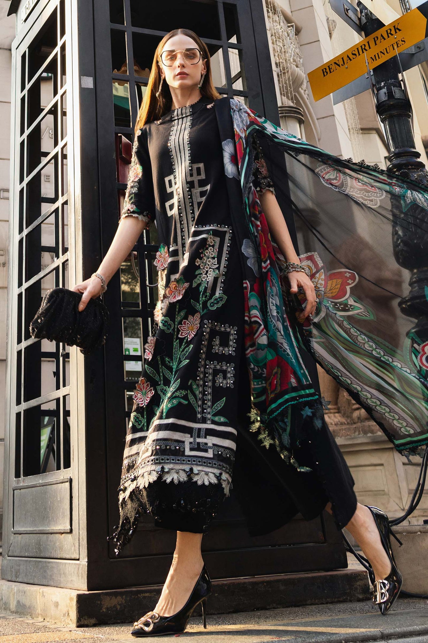 3 Piece Embroidered Jacquard Lawn Suit