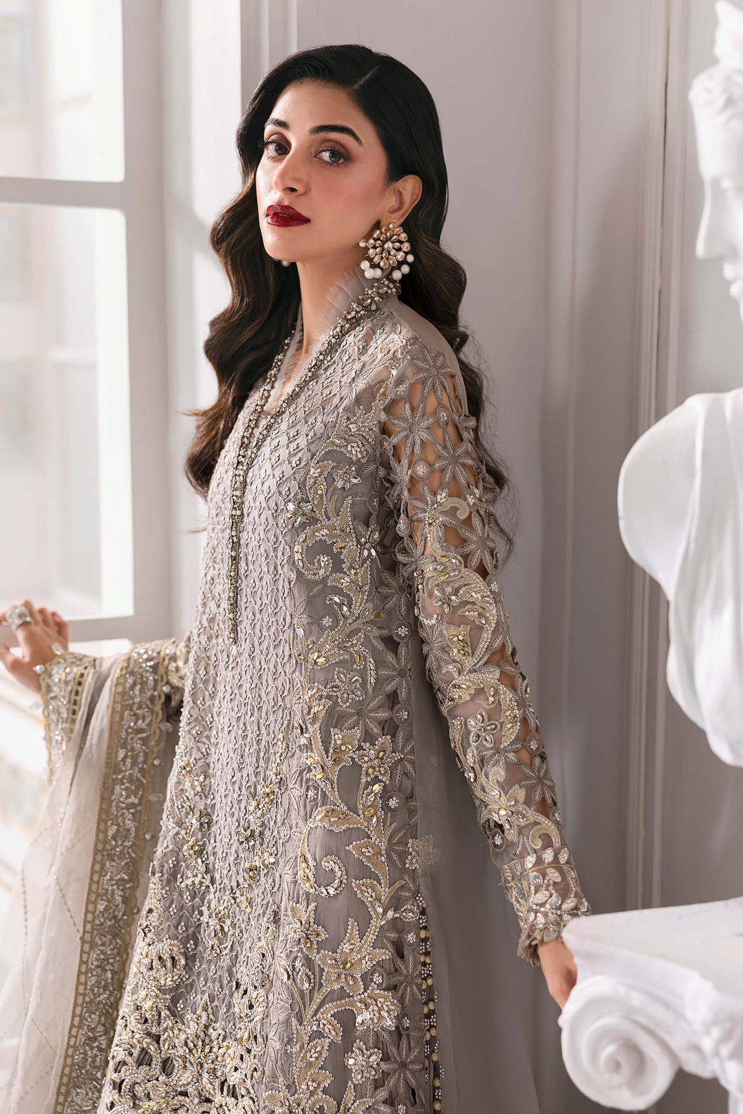 3 Piece Embroidered Organza Suit | BD-3006