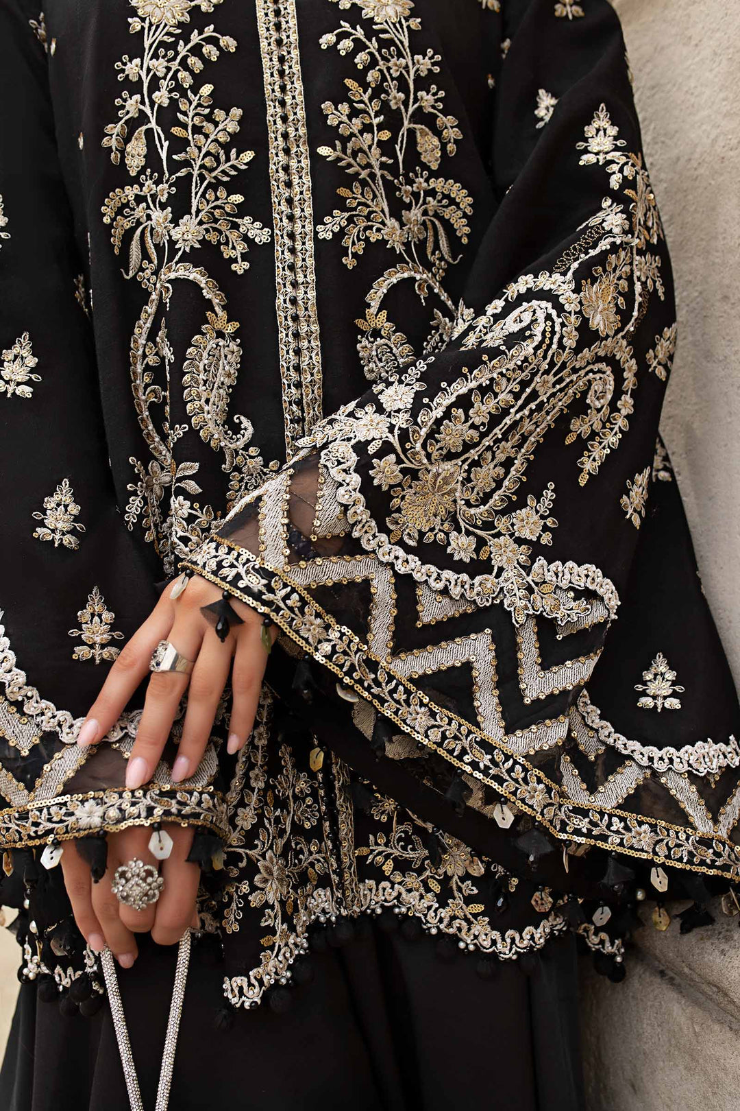 Embroidered Raw Silk Suit