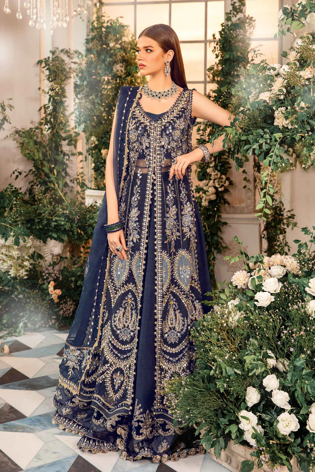 Embroidered Organza Suit | BD-2901