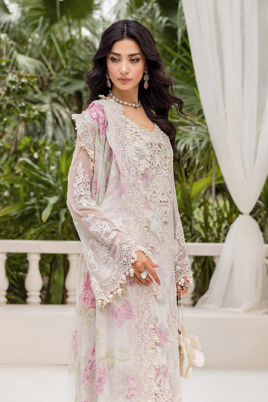 3 Piece Unstitched Embroidered Chiffon Suit | MPC-25-101
