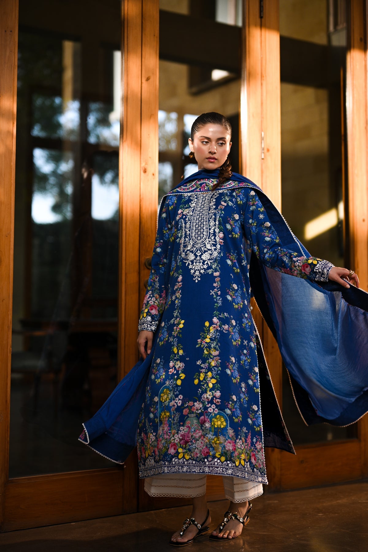 MIDNIGHT IN MAY LUXURY PRINTED EMBROIDERED LAWN SET (NEL-25617)